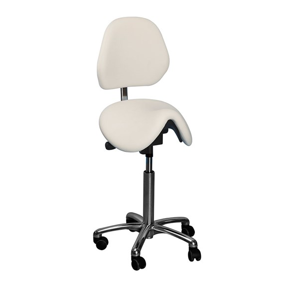 Saddelstol CL Dalton m/ryglæn hvid, 49-62cm