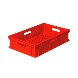 Stabelkasse med perfor bund 26 Ltr - Rød - 64 stk.