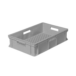 Stabelkasse med perfor bund 26 Ltr - Grå - 32 stk.