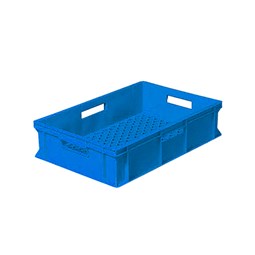 Stabelkasse med perfor bund 26 Ltr - Blå - 32 stk.