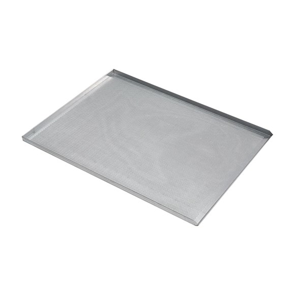 Bageplade 800x600 mm. Perforeret med 3 sider