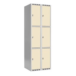 Omklædningsskab beige med 6 døre. Hasp