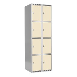 Omklædningsskab beige med 8 døre. Cylinderlås