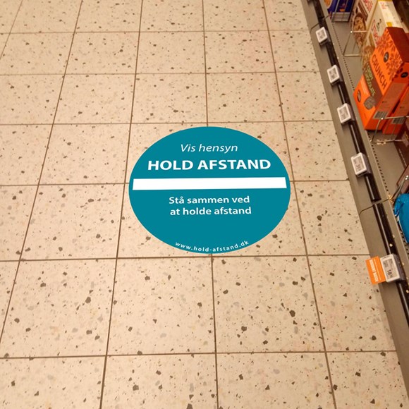 Skilt - Hold Afstand - Ø 400 mm - Indendørs - 5stk