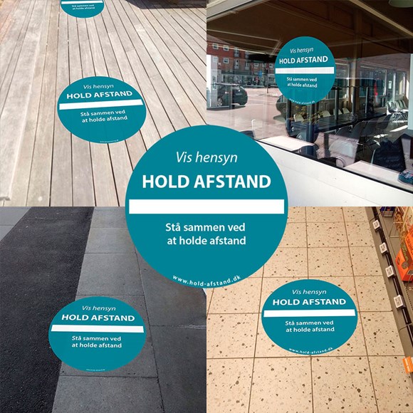Butikstilbud - Skilte - Hold Afstand 3x 2 skilte