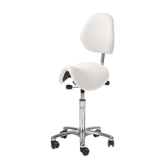 Saddelstol CL Dalton m/ryglæn hvid, 58-77cm