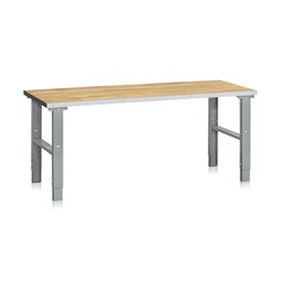 Arbejdsbord med egeparket bordplade. 2000x800 mm.