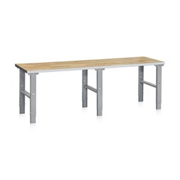 Arbejdsbord med egeparket bordplade. 2500x800 mm.
