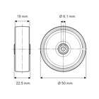 TENTE hjul WH. DYK 050x19-Ø6,1