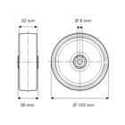 TENTE hjul WH. DYK100x32-Ø8,1