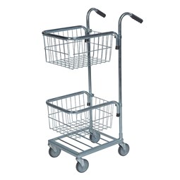 Mini butiksvogn med 2 kurve med bremse