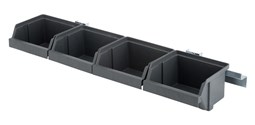 Plastbakkeliste for 5 bakker. L.555mm. (1 stk)