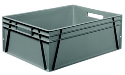 Plastkasse ARCA 123L 800x600x300mm m/håndtagshul