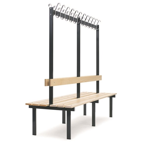 Bænk med knagerække 2-side. L: 200cm.