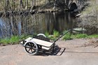Trækvogn med træbund 150 kg.