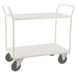Rullevogn med 2 hylder helsvejst hvid/hvid