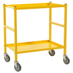 Rullebordsvogn med 2 hylder let model gul