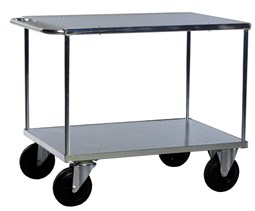 Vogn m 2 hylder stålplade elforsinket stor model