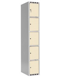 Omklædningsskab beige med 5 døre. Hasp