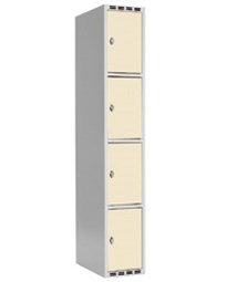 Omklædningsskab beige med 4 døre. Hasp