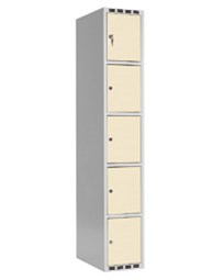 Omklædningsskab beige med 5 døre. Hasp