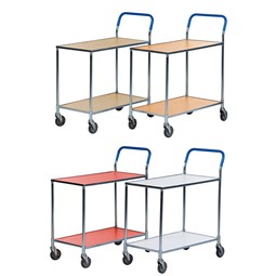 Serveringsvogn med 2 hylder - Håndtag med plast