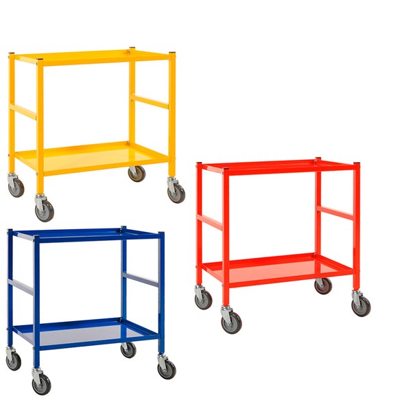 Rullebordsvogn med 2 hylder - let model