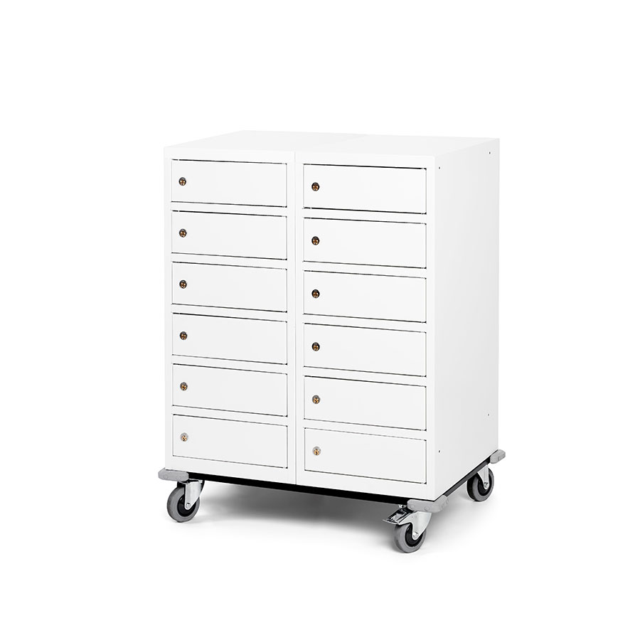 Vogn til 2 stk. 6 rums laptop skabe