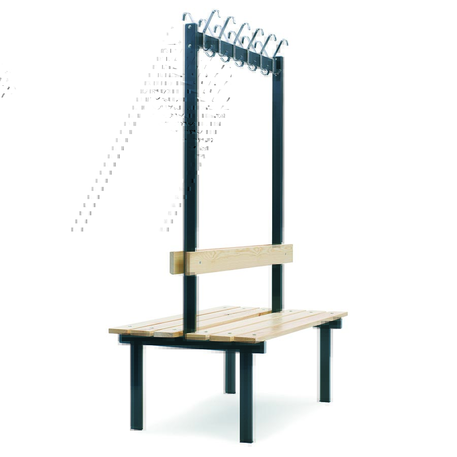 Bænk med knagerække 2-side. L: 110cm.