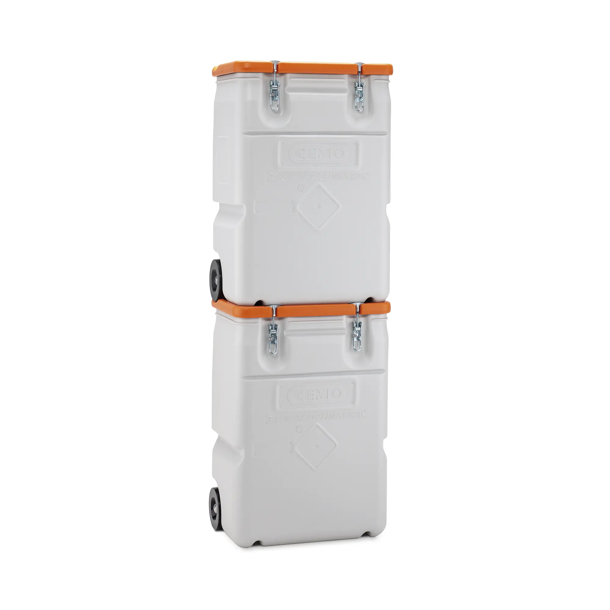Mobilboks Grå Affaldsbeholder i Robust Design – 170 L, Orange Låg
