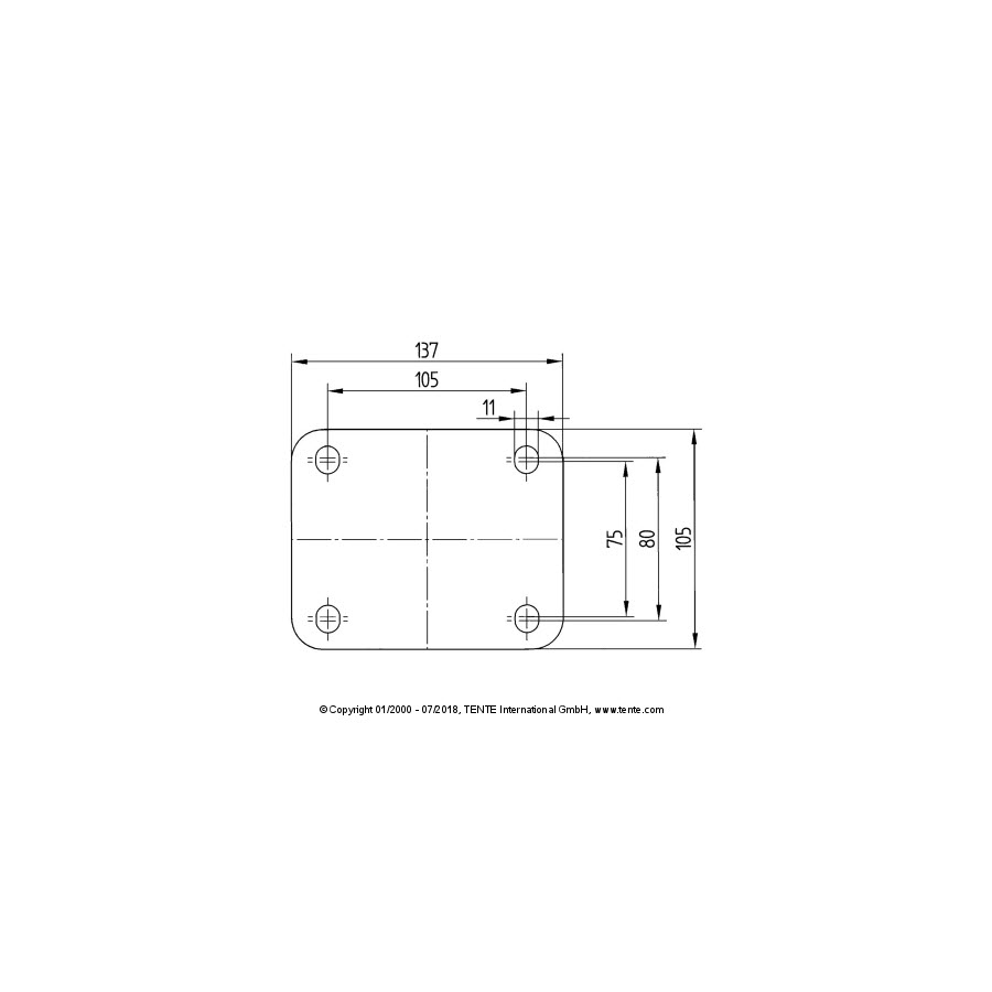 TENTE hjul 4687 ITP 200 P63