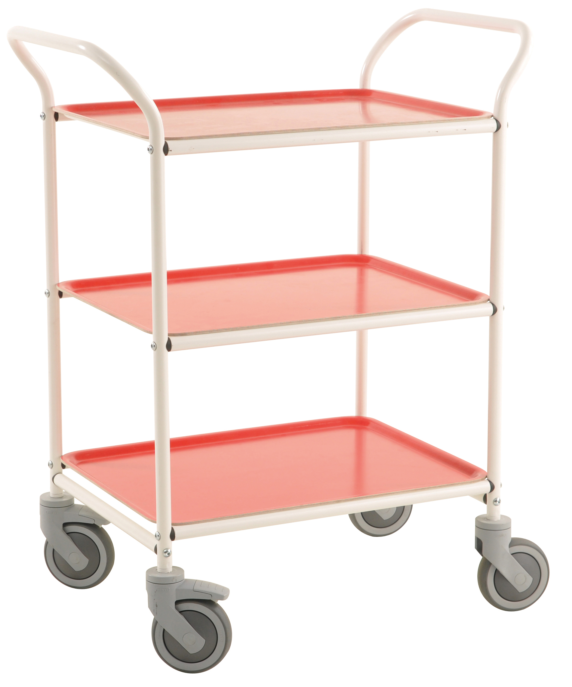 Severingsvogn m 3 aftagelige bakker Rød/hvid