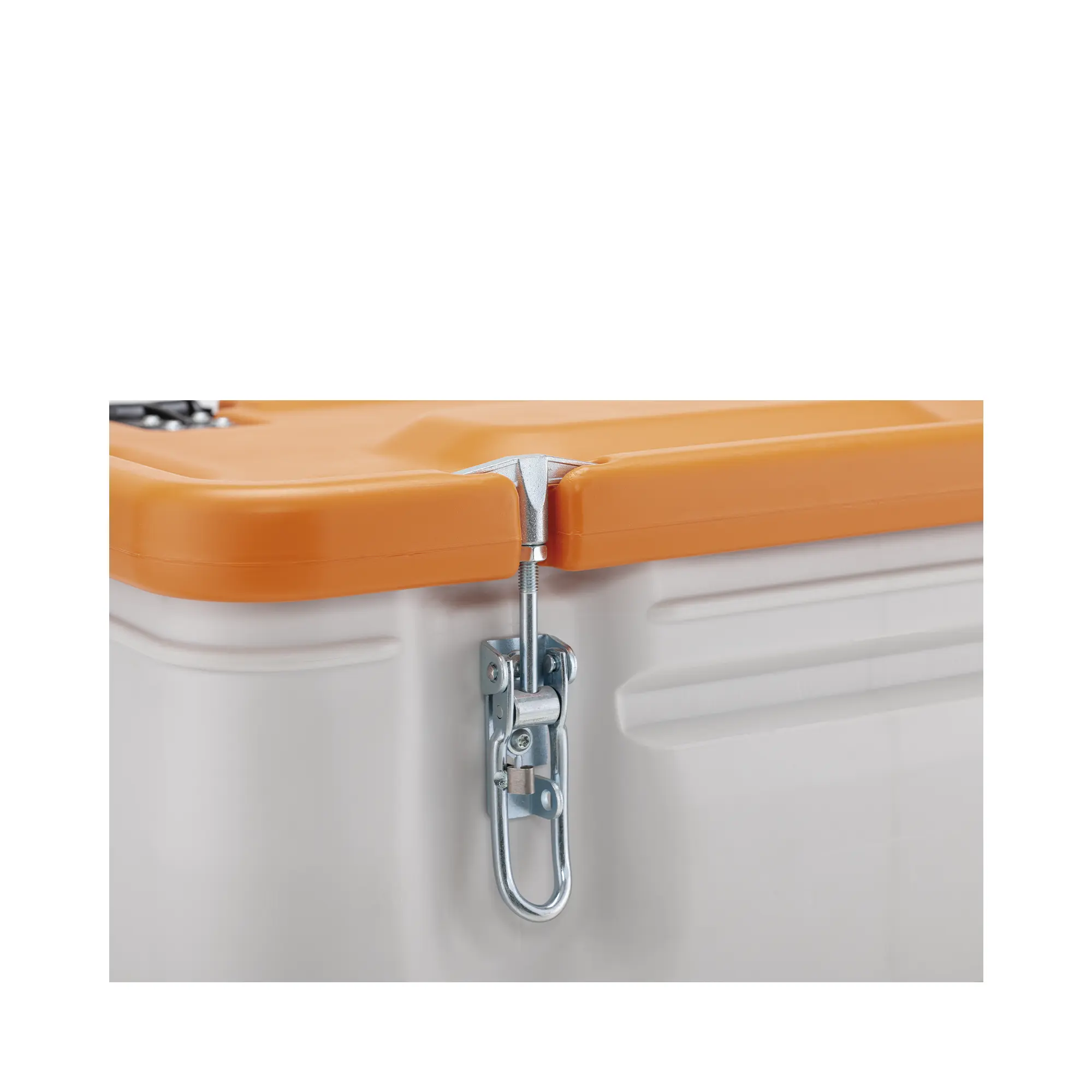 Mobilboks Grå Affaldsbeholder i Robust Design – 170 L, Orange Låg