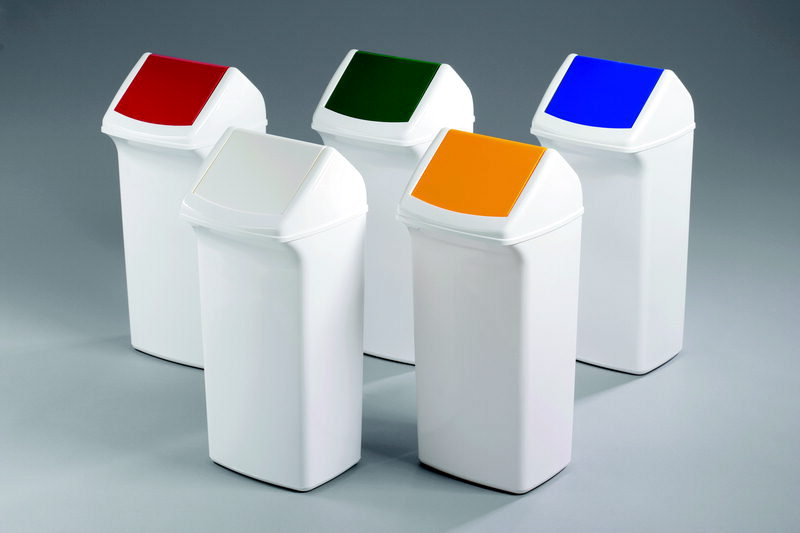 Affaldsspand 40 liter med blåt vippelåg