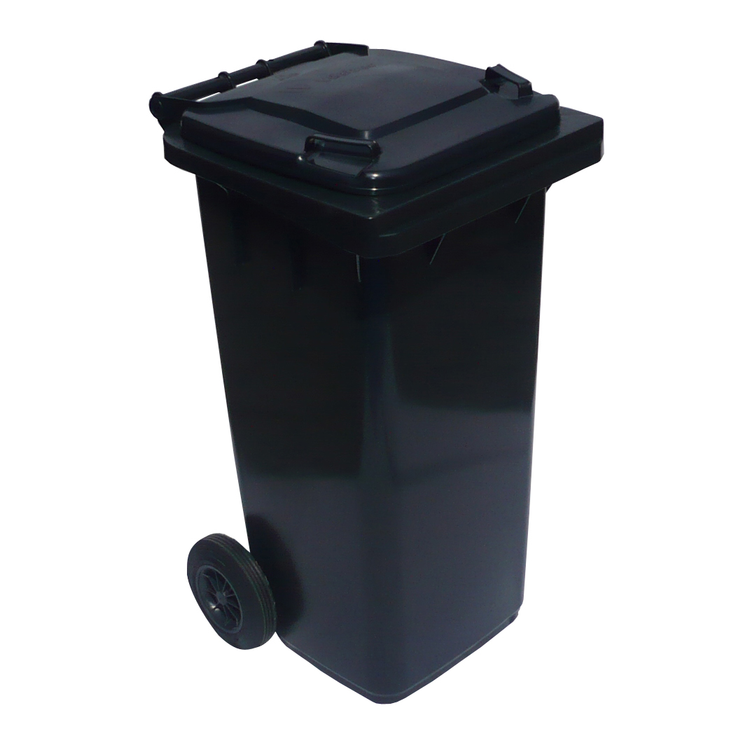 Affaldsbeholder i plast 120 Liter. Grå/Grå