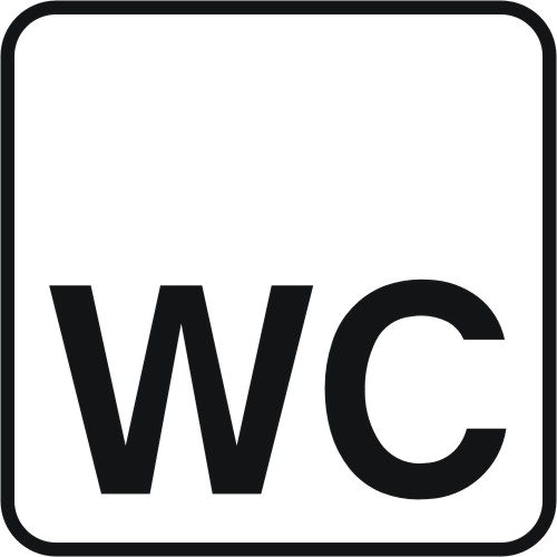 Skilt; WC, selvklæbendeende