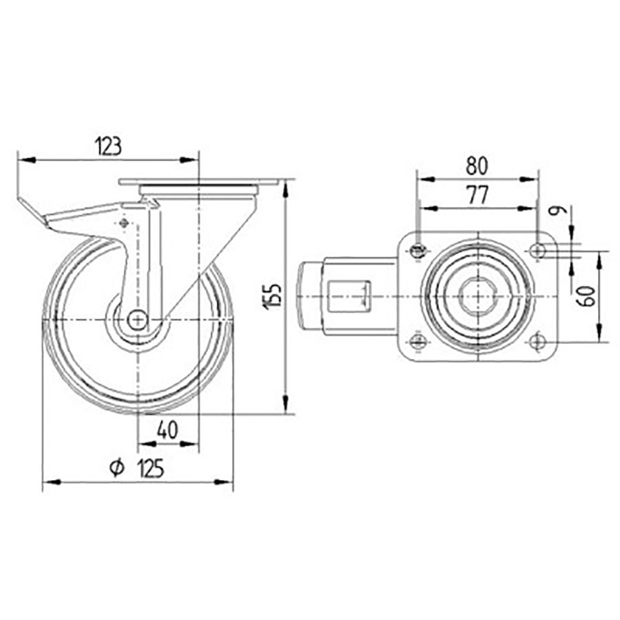 TENTE hjul 3477 UOH 125 P62 FAD