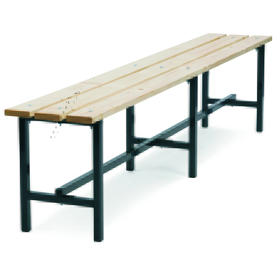 Bænk fritstående fyrretræ L:200 cm.