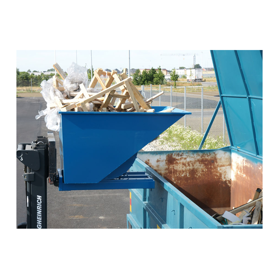 Vippecontainer "Automatic", 150 Liter åben. Blå