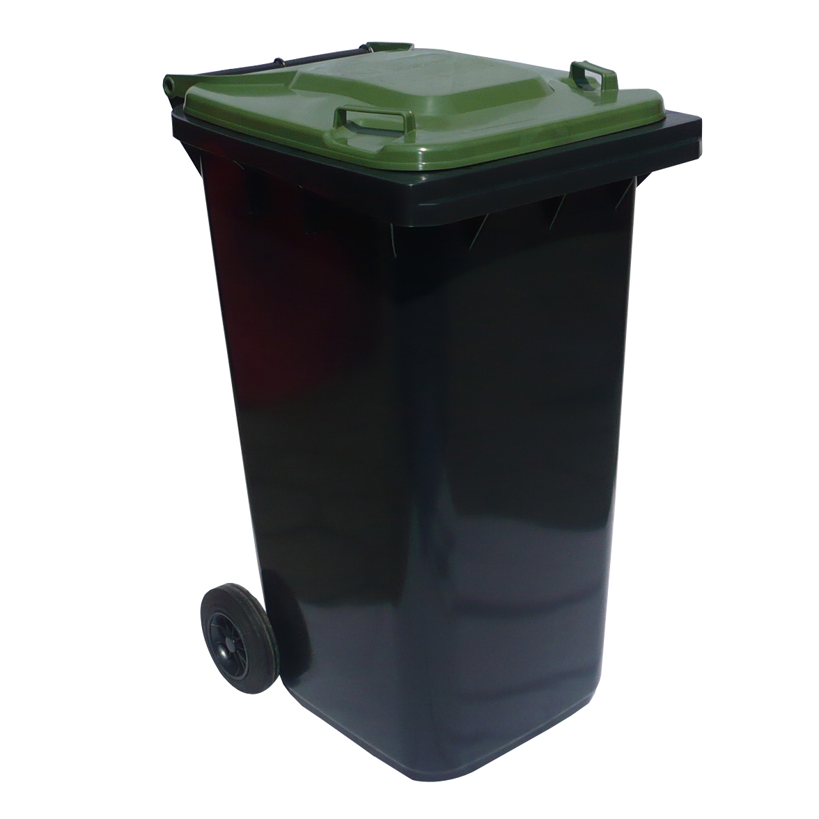 Affaldsbeholder i plast 240 Liter. Grå/Grøn