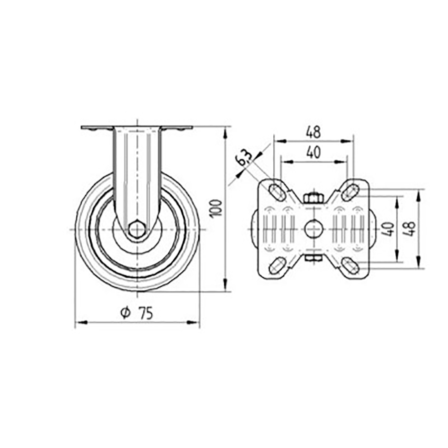 TENTE hjul 2478 PJP 075 P60 - 67x60