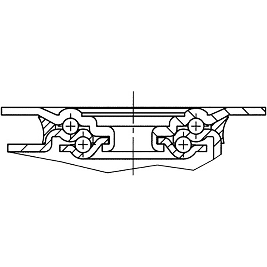 TENTE hjul 8470 UOO 125 P62 RUSTFRI