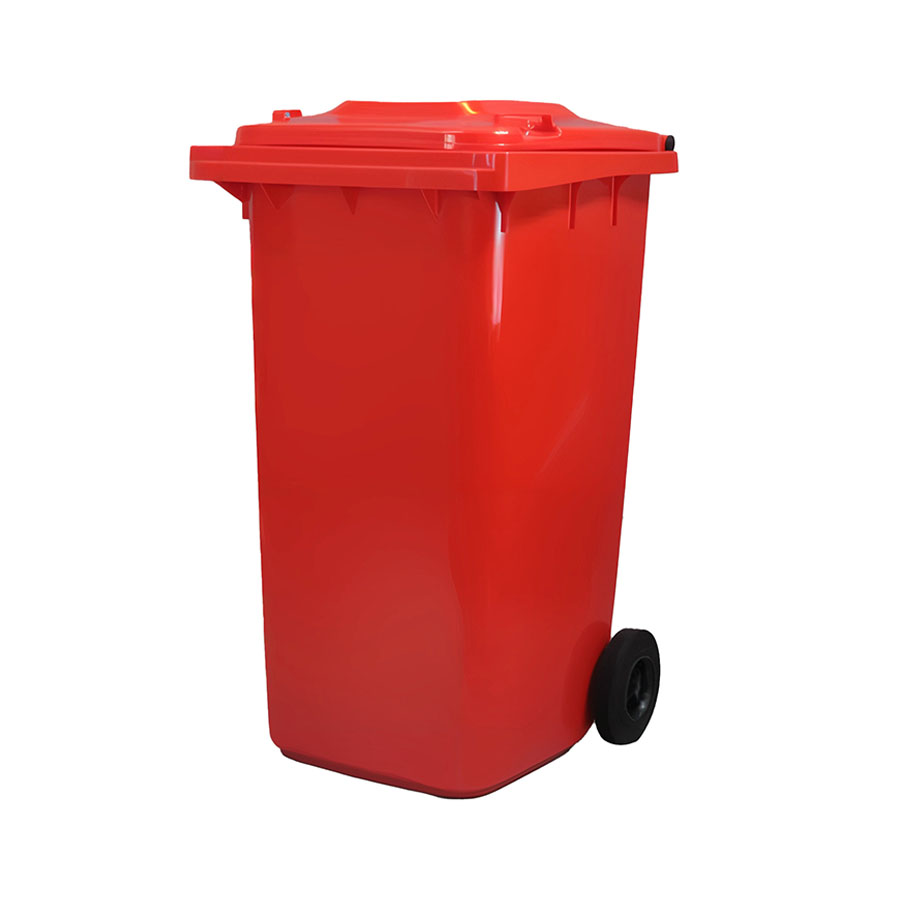Affaldsbeholder i plast 240 L Rød