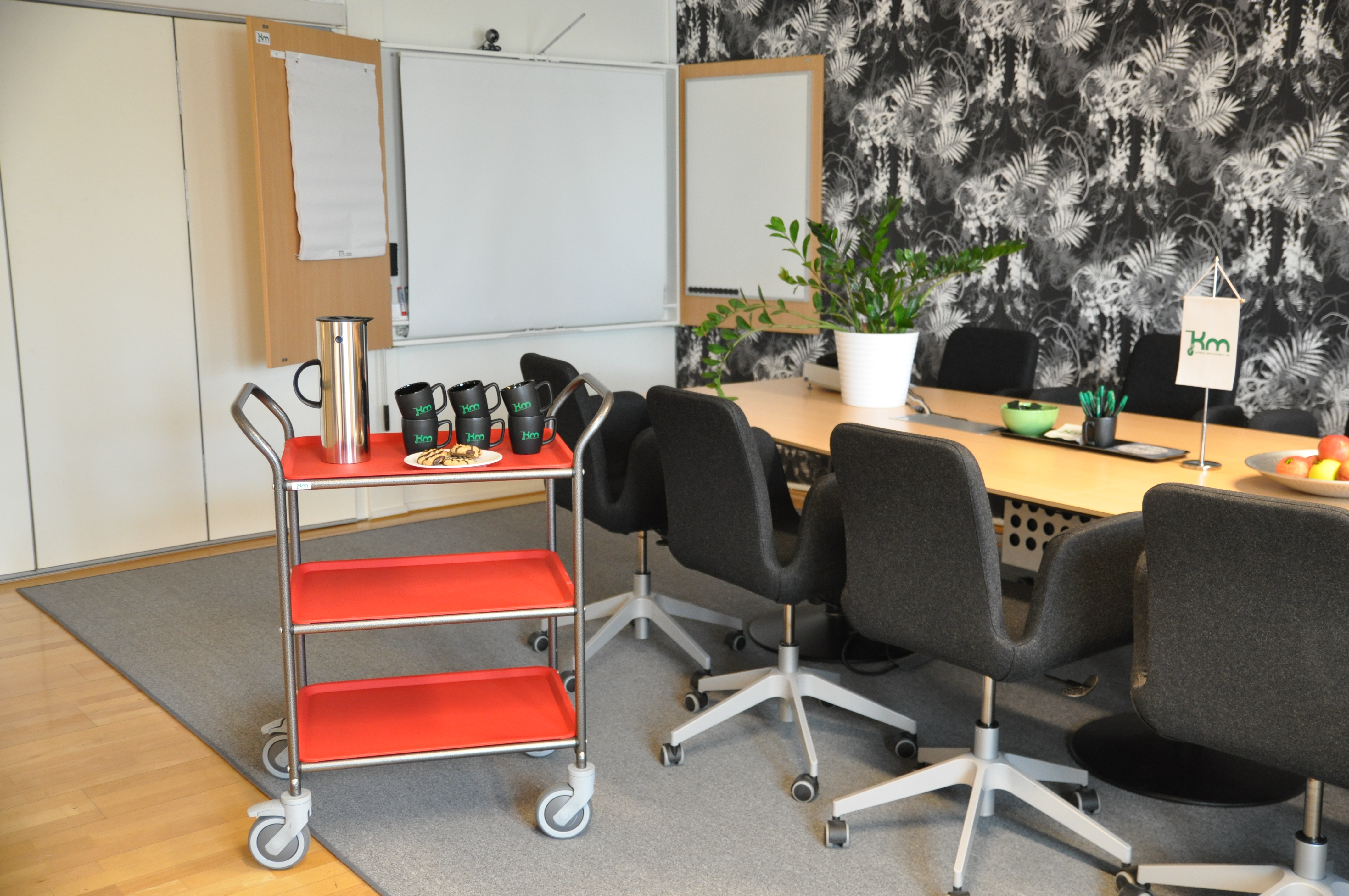 Severingsvogn m 3 aftagelige bakker Rød/grå