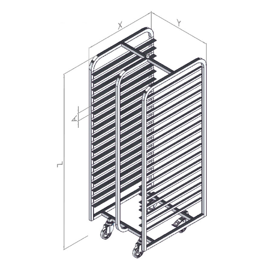 Bagerivogn Zoni 18 hylder XX Large H - Revent Ovne