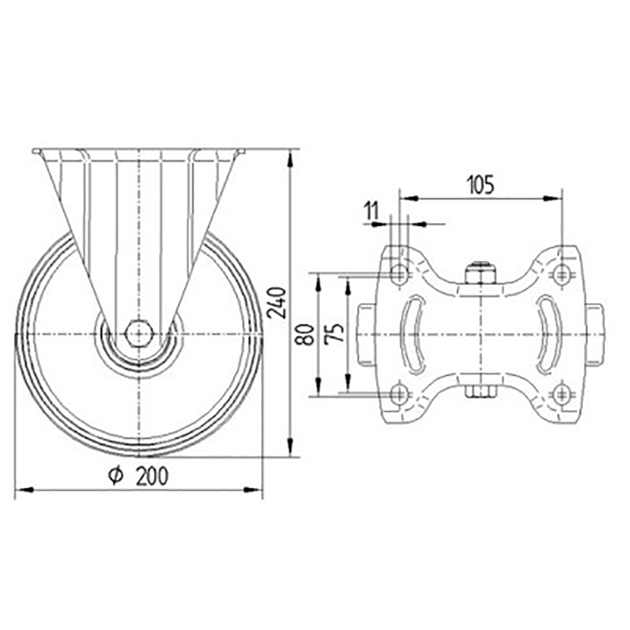 TENTE hjul 3478 PVR 200 P63