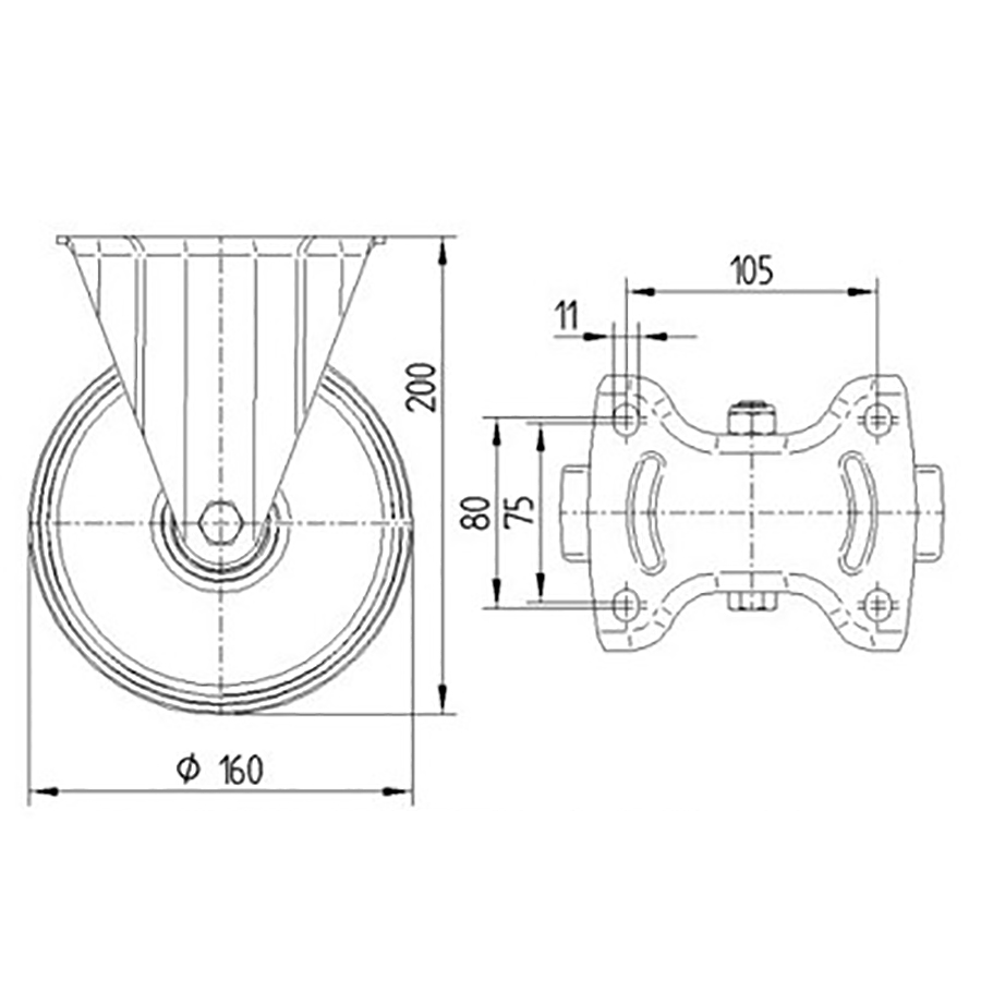 TENTE hjul 3478 DVJ 160 P63 FAD