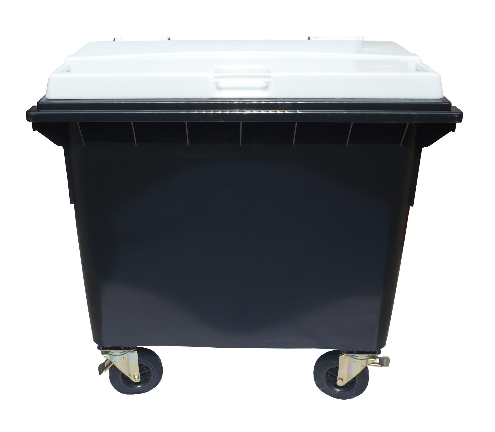 Affaldsbeholder i plast 660 Liter. Grå/Hvid