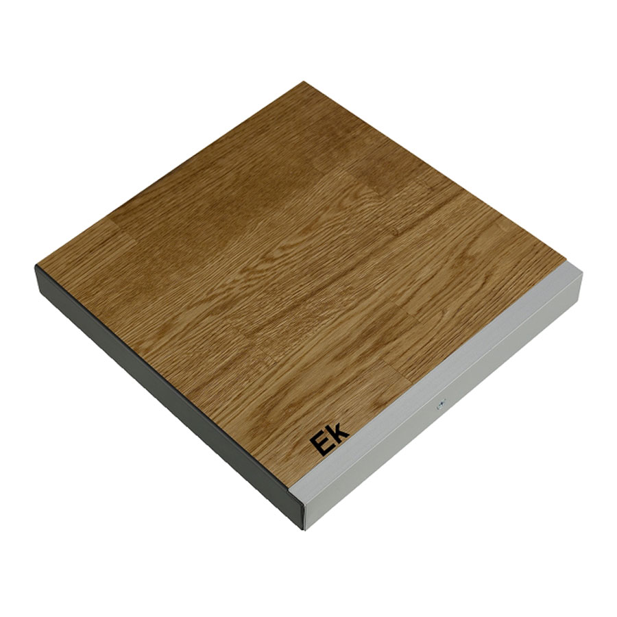Bordplade i 40 mm. tyk egeparket m. metalforkant