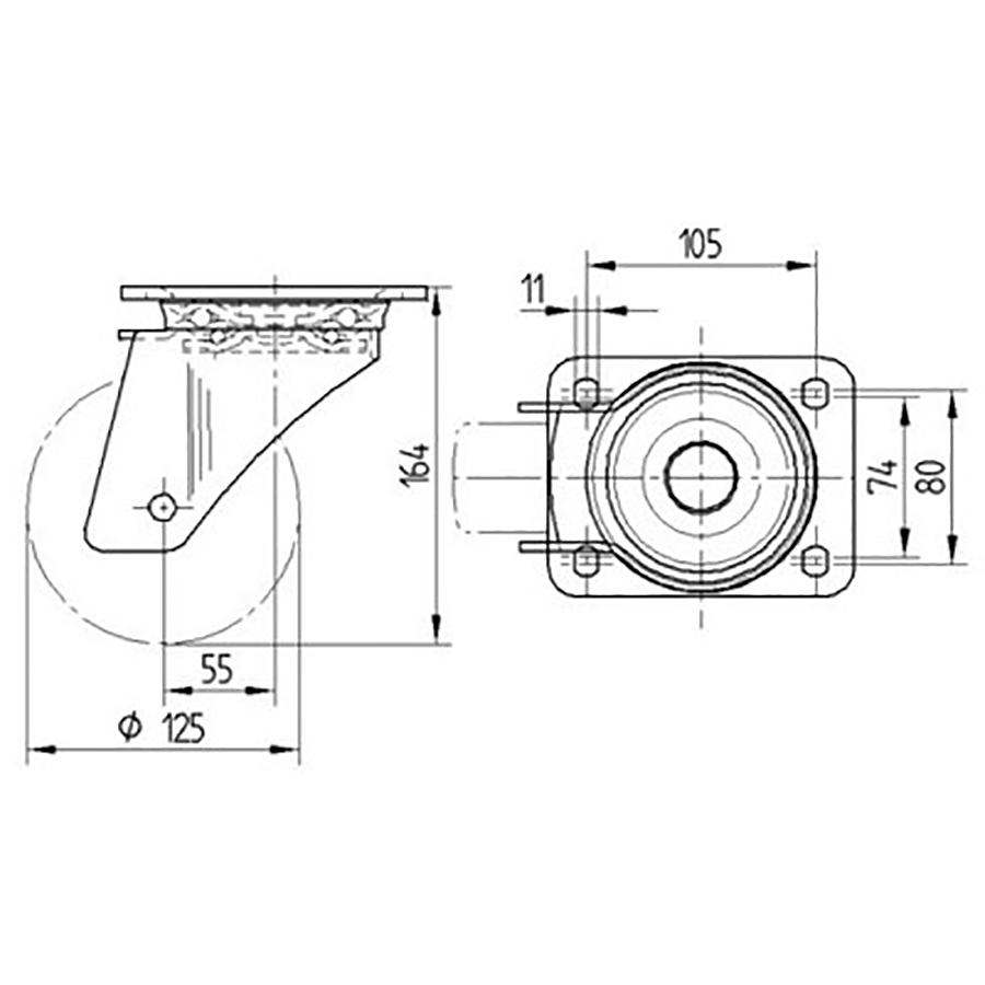 TENTE hjul 4680 TOP 125 P63